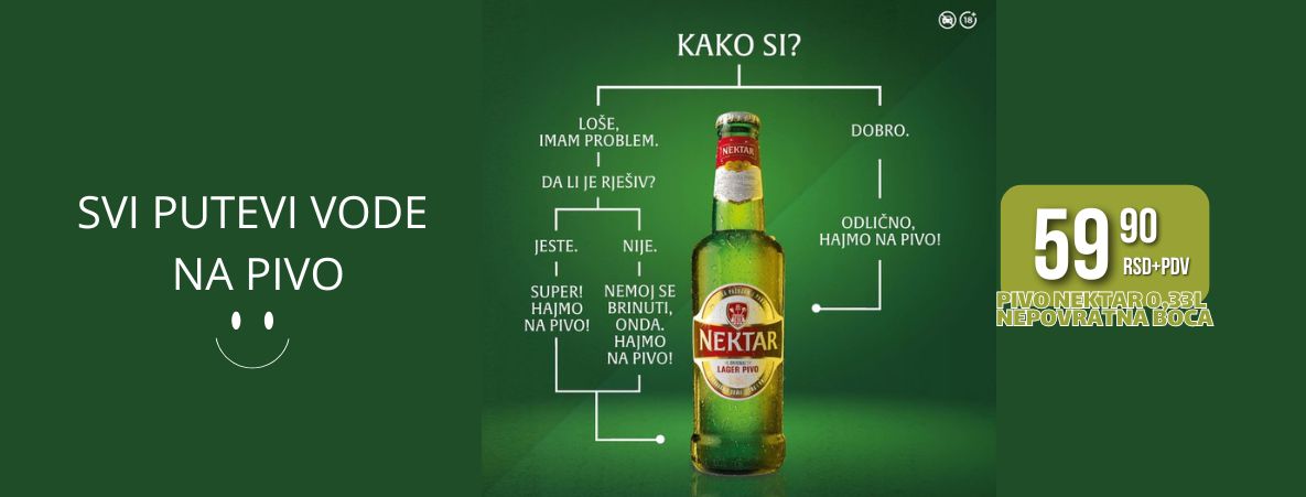 PIVO NEKTAR 0,33L STAKLO NEPOVRATNA BOCA